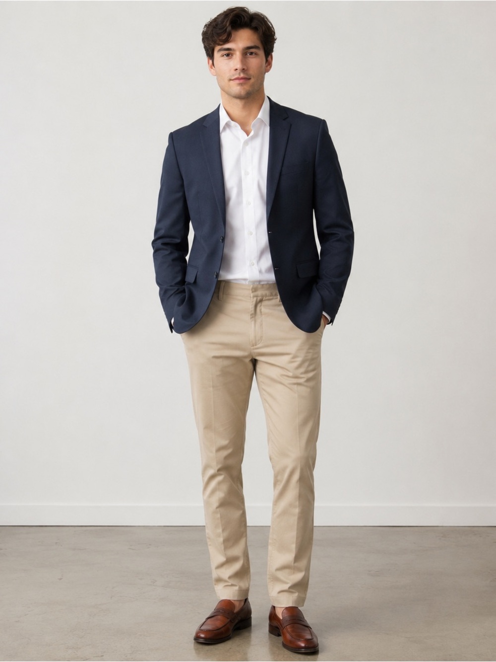 NWT Calvin Klein Signature Sky Captain Navy Blazer Size L